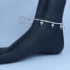 Trendy Light Weight Fancy Silver Anklet For Girls
